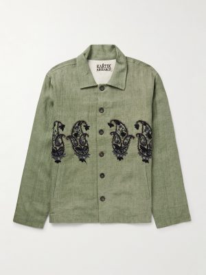 Embellished Linen Overshirt Embellished Linen Overshirt