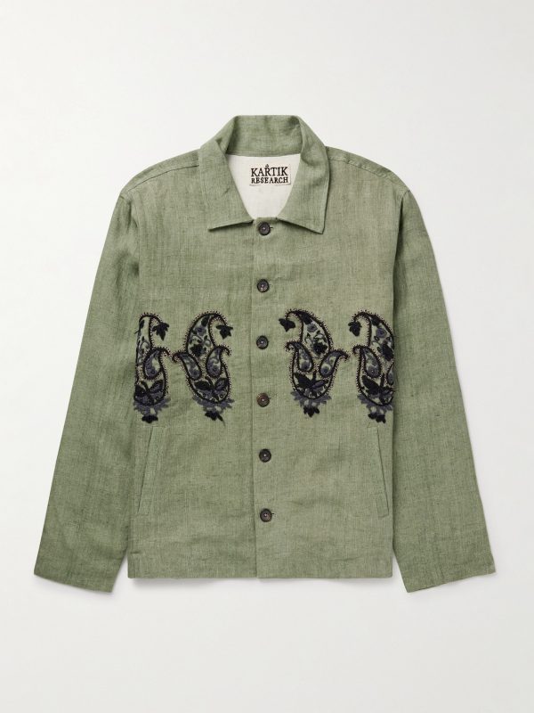 Embellished Linen Overshirt