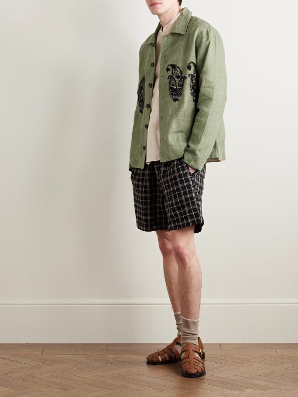 Embellished Linen Overshirt - OU