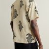 Camp-Collar Paisley-Print Linen Shirt - BK Camp-Collar Paisley-Print Linen Shirt - BK