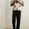 Camp-Collar Paisley-Print Linen Shirt - OU Camp-Collar Paisley-Print Linen Shirt - OU