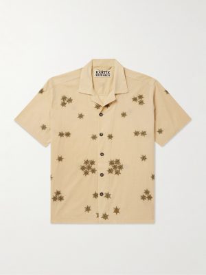 Camp-Collar Embroidered Cotton Shirt Camp-Collar Embroidered Cotton Shirt