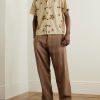Camp-Collar Embroidered Cotton Shirt - OU