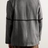 Embroidered Linen Blazer - BK Embroidered Linen Blazer - BK