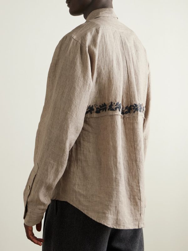 Embroidered Linen Shirt - BK Embroidered Linen Shirt - BK