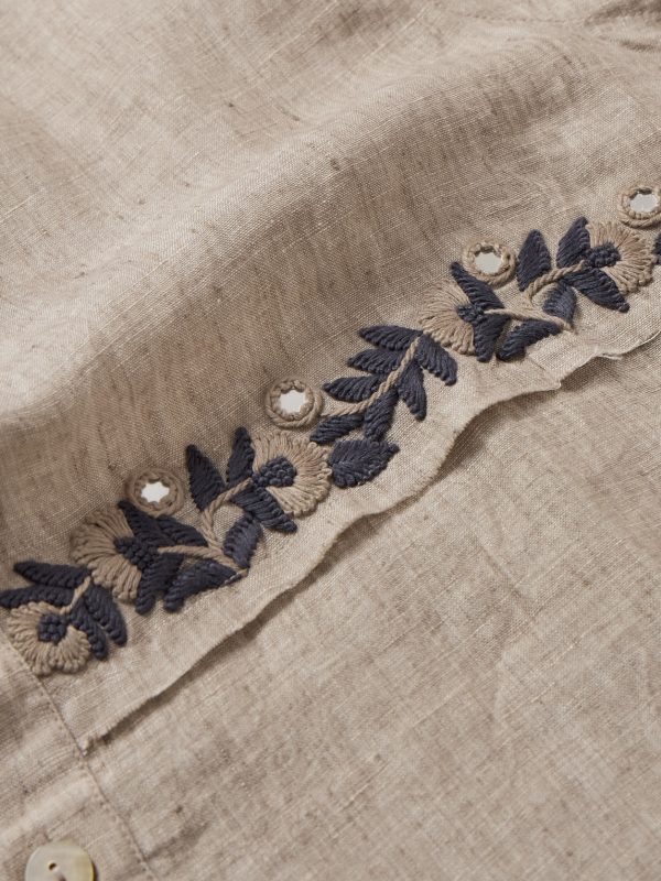 Embroidered Linen Shirt - CU Embroidered Linen Shirt - CU