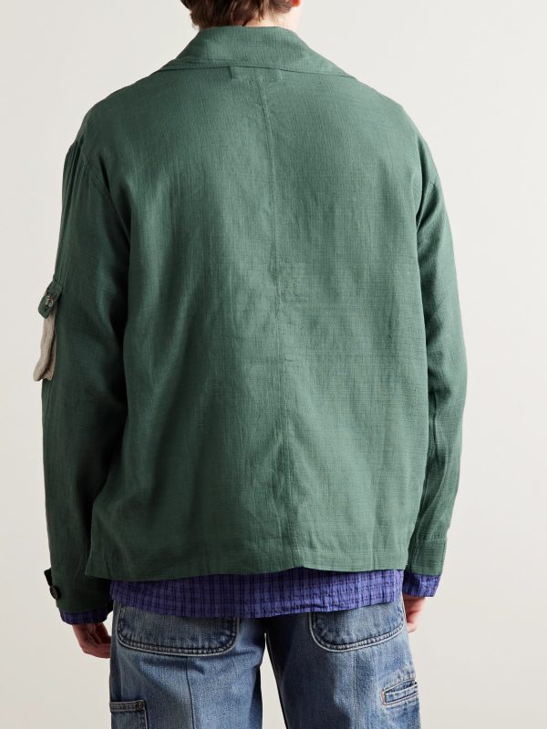 Embroidered Cotton-Ripstop Jacket with Detachable Liner - BK