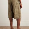 Straight-Leg Embellished Slub Silk-Voile Shorts - BK Straight-Leg Embellished Slub Silk-Voile Shorts - BK
