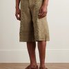 Straight-Leg Embellished Slub Silk-Voile Shorts - FR Straight-Leg Embellished Slub Silk-Voile Shorts - FR