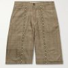 Straight-Leg Embellished Slub Silk-Voile Shorts Straight-Leg Embellished Slub Silk-Voile Shorts