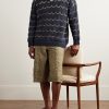 Straight-Leg Embellished Slub Silk-Voile Shorts - OU Straight-Leg Embellished Slub Silk-Voile Shorts - OU