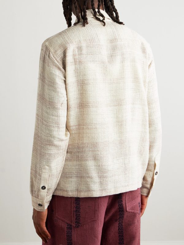 Checked Kantha Silk-Gauze Overshirt - BK