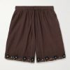Embellished Embroidered Cotton Shorts
