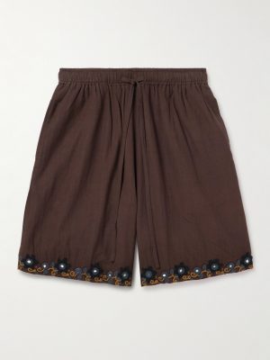 Embellished Embroidered Cotton Shorts Embellished Embroidered Cotton Shorts