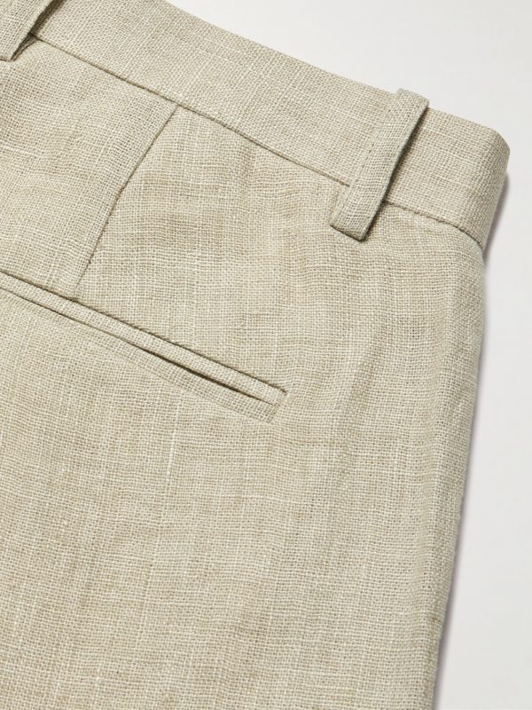 Straight-Leg Embroidered Linen Trousers - CU Straight-Leg Embroidered Linen Trousers - CU