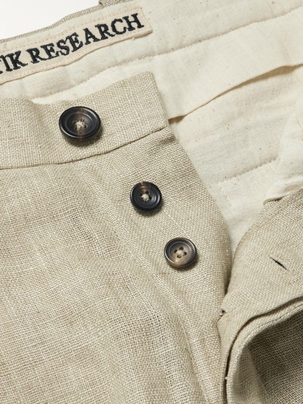 Straight-Leg Embroidered Linen Trousers - E1 Straight-Leg Embroidered Linen Trousers - E1
