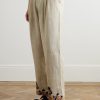 Straight-Leg Embroidered Linen Trousers - FR Straight-Leg Embroidered Linen Trousers - FR