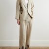 Straight-Leg Embroidered Linen Trousers - OU Straight-Leg Embroidered Linen Trousers - OU