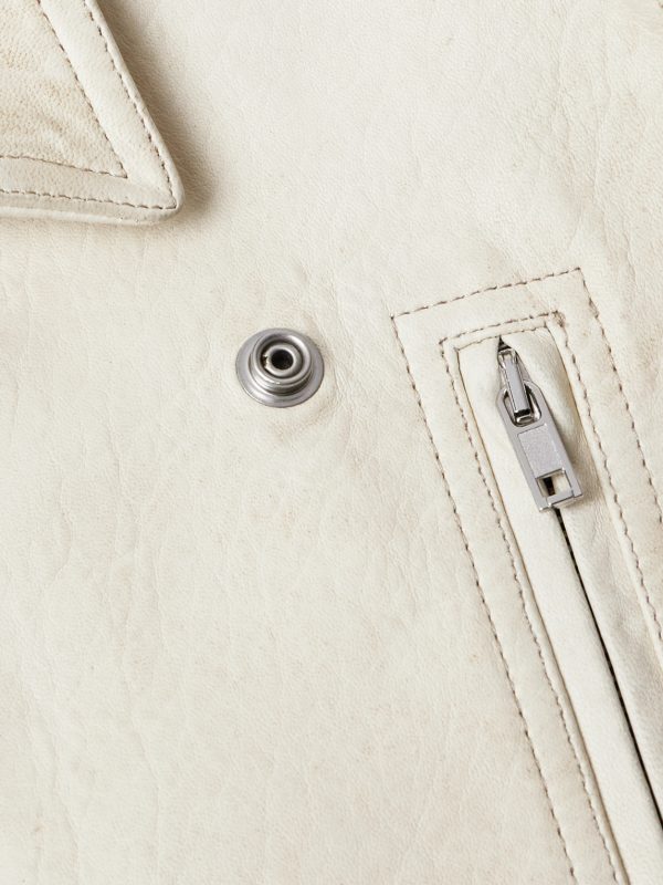 Belted Cropped Leather Jacket - E1 Belted Cropped Leather Jacket - E1