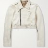 Belted Cropped Leather Jacket Belted Cropped Leather Jacket