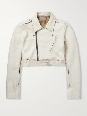 Belted Cropped Leather Jacket Belted Cropped Leather Jacket