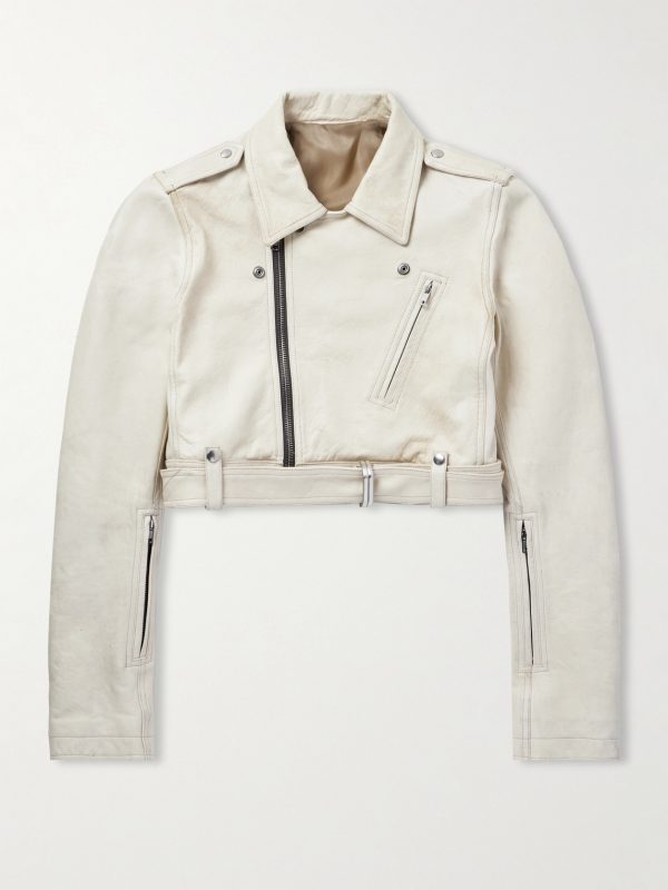 Belted Cropped Leather Jacket Belted Cropped Leather Jacket