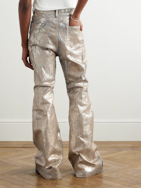 Bolan Slim-Fit Flared Metallic Megacrust Jeans - BK Bolan Slim-Fit Flared Metallic Megacrust Jeans - BK