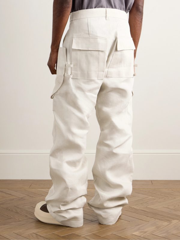 Stefan Wide-Leg Linen Cargo Trousers - BK Stefan Wide-Leg Linen Cargo Trousers - BK