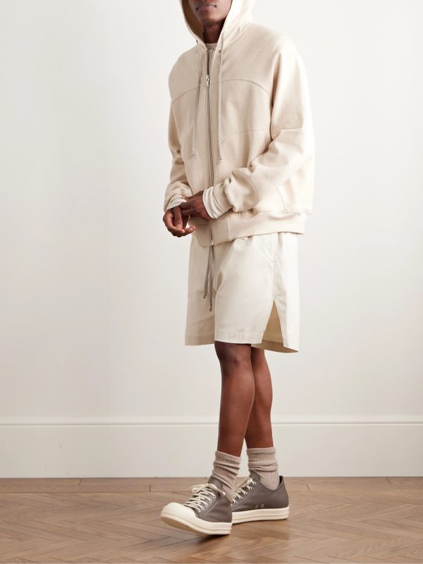 Panelled Cotton-Jersey Zip-Up Hoodie - OU Panelled Cotton-Jersey Zip-Up Hoodie - OU
