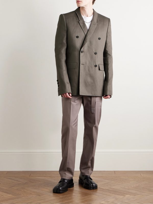 Double-Breasted Linen-Twill Blazer - OU