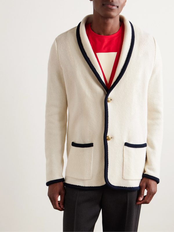 Textured Virgin Wool and Cotton-Blend Cardigan - FR