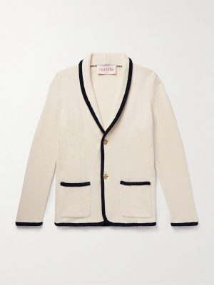 Textured Virgin Wool and Cotton-Blend Cardigan Textured Virgin Wool and Cotton-Blend Cardigan