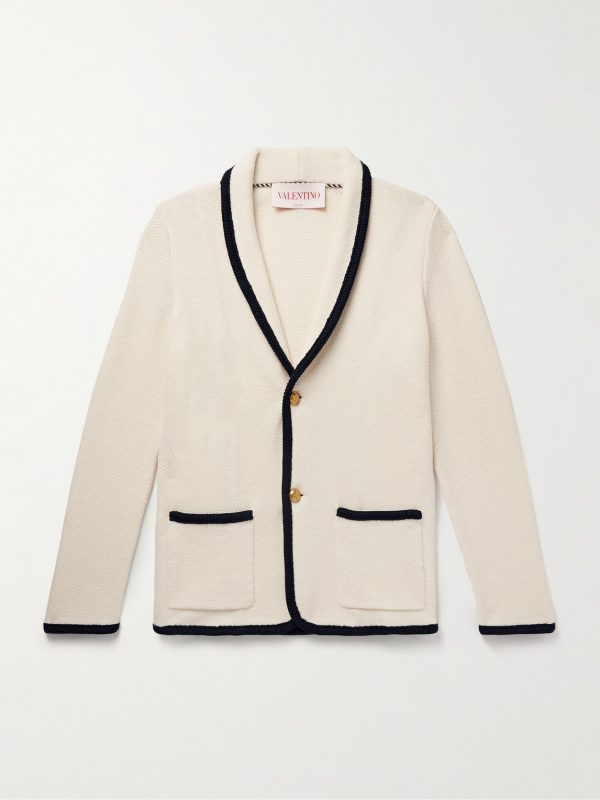 Textured Virgin Wool and Cotton-Blend Cardigan