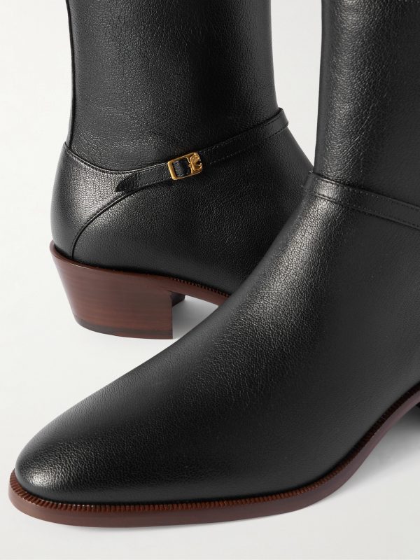 VLogo Buckled Leather Ankle Boots - CU VLogo Buckled Leather Ankle Boots - CU