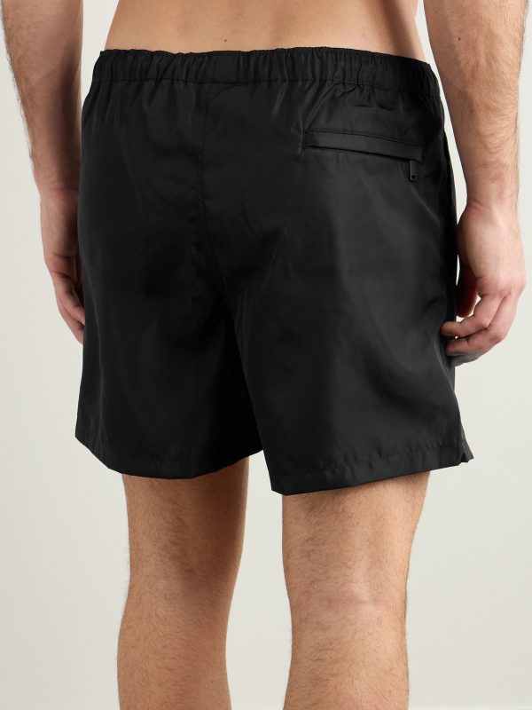 Straight-Leg Mid-Length Logo-Appliquéd Swim Shorts - BK Straight-Leg Mid-Length Logo-Appliquéd Swim Shorts - BK