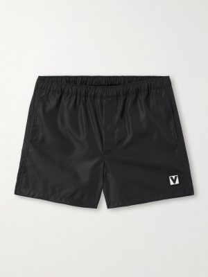 Straight-Leg Mid-Length Logo-Appliquéd Swim Shorts Straight-Leg Mid-Length Logo-Appliquéd Swim Shorts