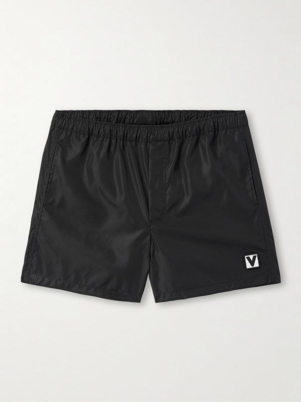 Straight-Leg Mid-Length Logo-Appliquéd Swim Shorts Straight-Leg Mid-Length Logo-Appliquéd Swim Shorts