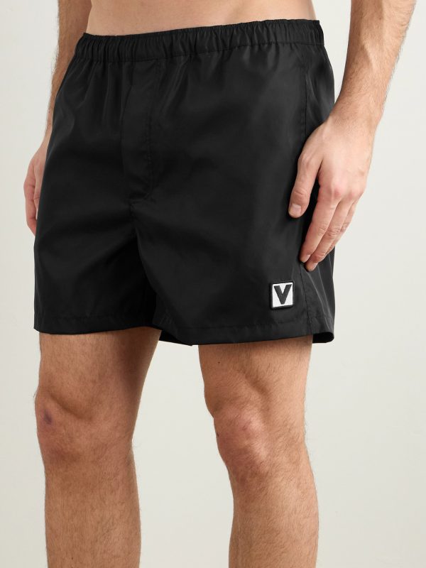 Straight-Leg Mid-Length Logo-Appliquéd Swim Shorts - OU Straight-Leg Mid-Length Logo-Appliquéd Swim Shorts - OU