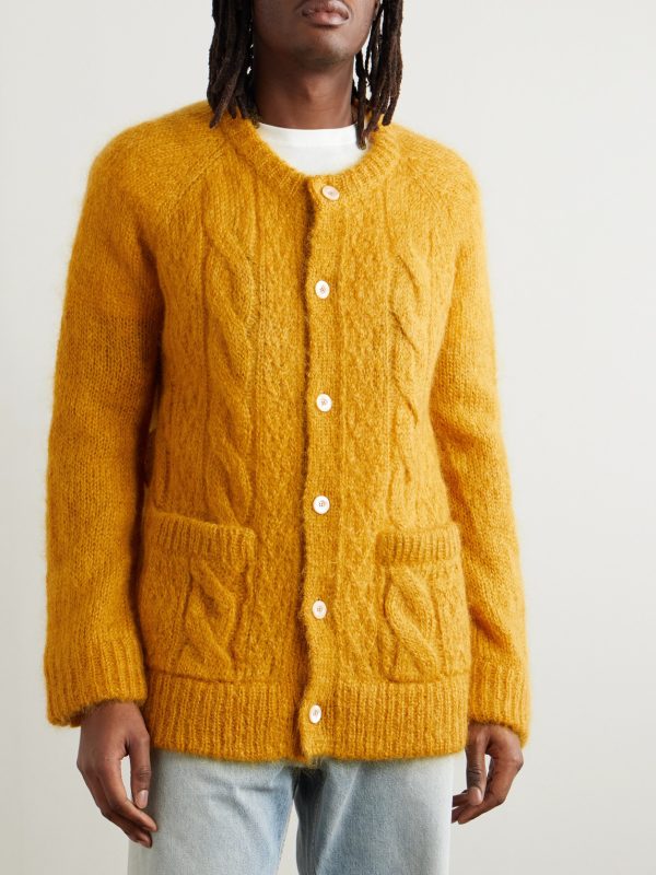 Cable-Knit Mohair-Blend Cardigan - FR Cable-Knit Mohair-Blend Cardigan - FR