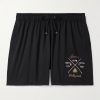 Pool Cue Straight-Leg Mid-Length Logo-Print Swim Shorts