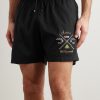 Pool Cue Straight-Leg Mid-Length Logo-Print Swim Shorts - OU