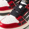 Skel-Top Appliquéd Snake-Effect Leather Sneakers - CU