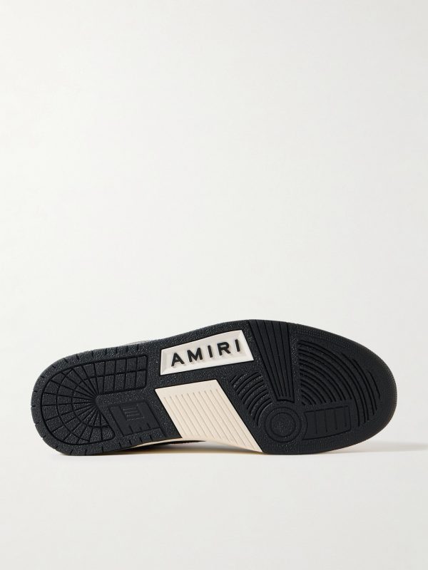 Skel-Top Appliquéd Snake-Effect Leather Sneakers - E1