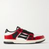 Skel-Top Appliquéd Snake-Effect Leather Sneakers