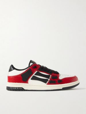 Skel-Top Appliquéd Snake-Effect Leather Sneakers Skel-Top Appliquéd Snake-Effect Leather Sneakers