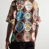 Convertible-Collar Logo-Print Voile Shirt - BK Convertible-Collar Logo-Print Voile Shirt - BK