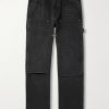 Straight-Leg Panelled Debossed Jeans