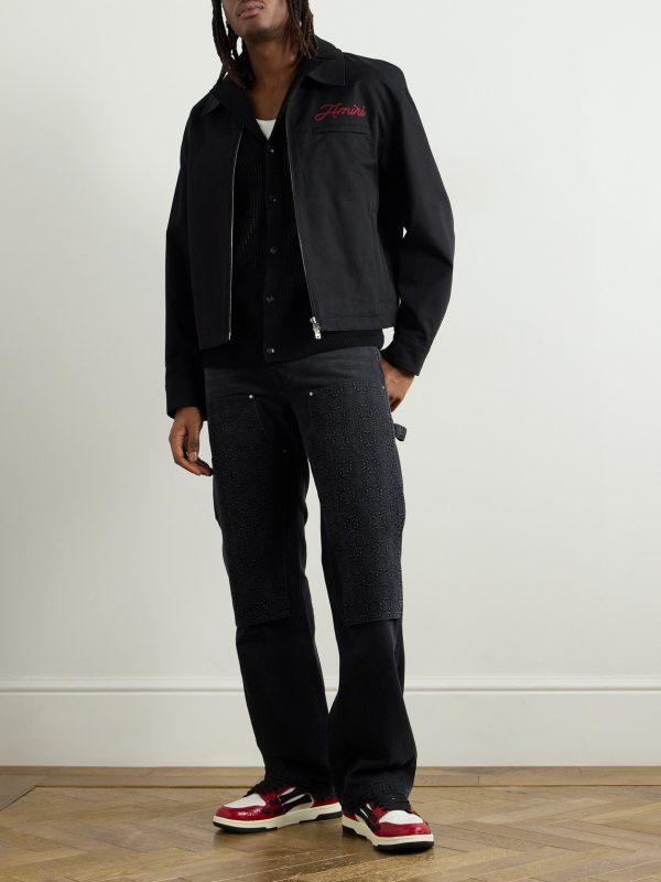 Straight-Leg Panelled Debossed Jeans - OU