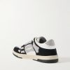 Skel-Top Suede-Trimmed Crystal-Embellished Leather Sneakers - BK Skel-Top Suede-Trimmed Crystal-Embellished Leather Sneakers - BK