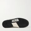 Skel-Top Suede-Trimmed Crystal-Embellished Leather Sneakers - E1 Skel-Top Suede-Trimmed Crystal-Embellished Leather Sneakers - E1